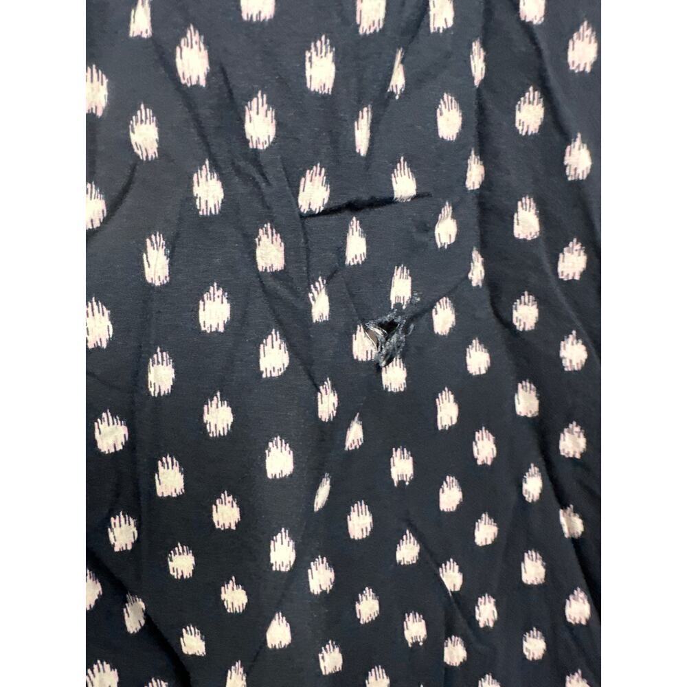 Madewell Shibori Dot Dress Print Puff Sleeve Smocked Midi A-Line Black Pink 12 - Picture 4 of 10